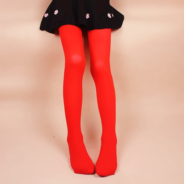 YWHUANSEN Summer Spring Candy Color Kids Pantyhose Ballet Dance Tights for Girls Stocking Children Velvet Solid White Pantyhose