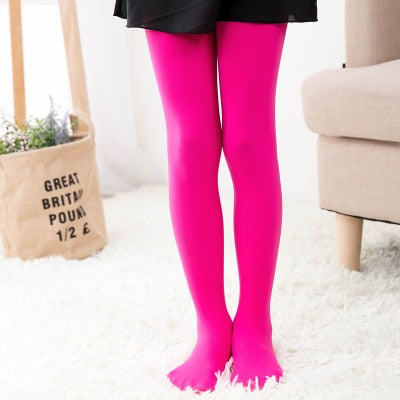 YWHUANSEN Summer Spring Candy Color Kids Pantyhose Ballet Dance Tights for Girls Stocking Children Velvet Solid White Pantyhose
