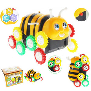 High Quality Amazing Kids Cute Funny Gifts Electric Colorful Cartoon 12 wheels Bee 360 Degree Tumbling Car Toy