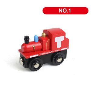 1PC Wooden Magnetic Train Car Locomotive Toy Wood Railway Car Accessories Toys for Kids Gifts Fit Wood New Biro Thomas Tracks