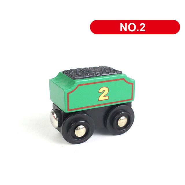 1PC Wooden Magnetic Train Car Locomotive Toy Wood Railway Car Accessories Toys for Kids Gifts Fit Wood New Biro Thomas Tracks