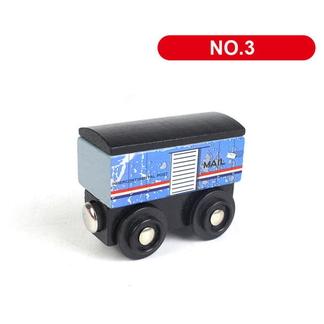 1PC Wooden Magnetic Train Car Locomotive Toy Wood Railway Car Accessories Toys for Kids Gifts Fit Wood New Biro Thomas Tracks