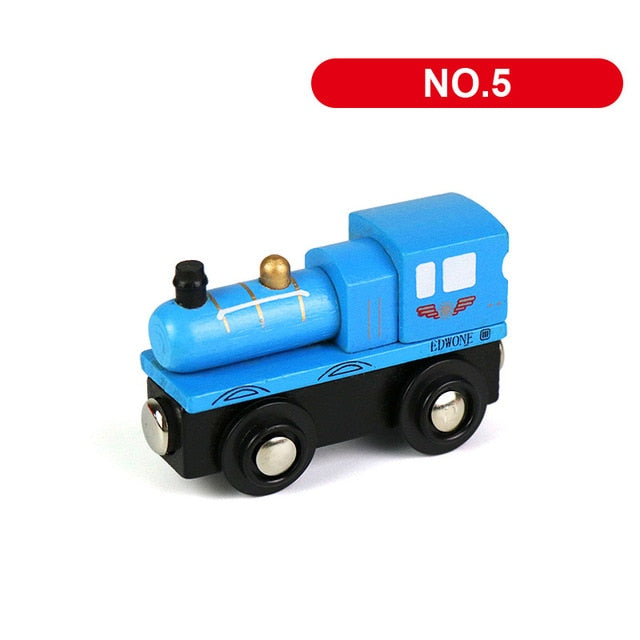 1PC Wooden Magnetic Train Car Locomotive Toy Wood Railway Car Accessories Toys for Kids Gifts Fit Wood New Biro Thomas Tracks