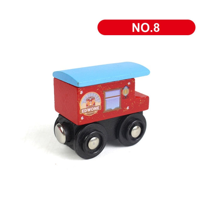 1PC Wooden Magnetic Train Car Locomotive Toy Wood Railway Car Accessories Toys for Kids Gifts Fit Wood New Biro Thomas Tracks