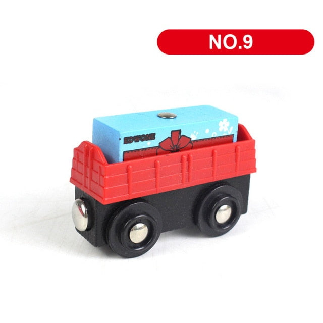 1PC Wooden Magnetic Train Car Locomotive Toy Wood Railway Car Accessories Toys for Kids Gifts Fit Wood New Biro Thomas Tracks