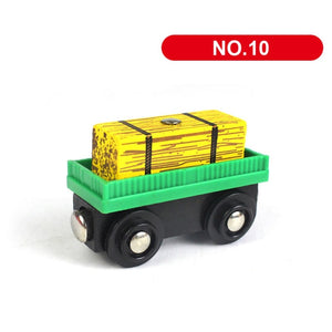 1PC Wooden Magnetic Train Car Locomotive Toy Wood Railway Car Accessories Toys for Kids Gifts Fit Wood New Biro Thomas Tracks