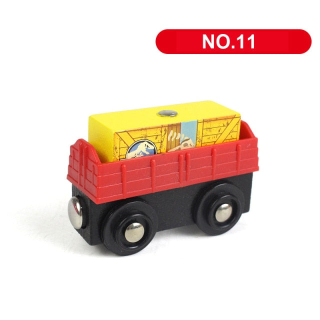 1PC Wooden Magnetic Train Car Locomotive Toy Wood Railway Car Accessories Toys for Kids Gifts Fit Wood New Biro Thomas Tracks