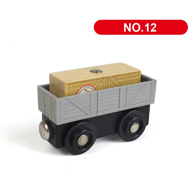 1PC Wooden Magnetic Train Car Locomotive Toy Wood Railway Car Accessories Toys for Kids Gifts Fit Wood New Biro Thomas Tracks