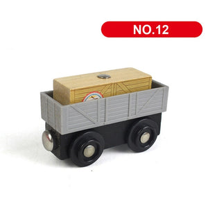 1PC Wooden Magnetic Train Car Locomotive Toy Wood Railway Car Accessories Toys for Kids Gifts Fit Wood New Biro Thomas Tracks