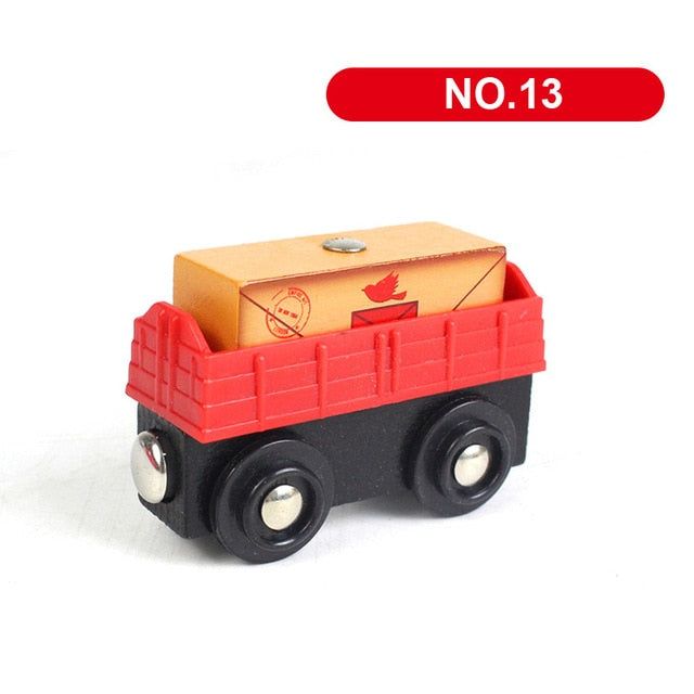 1PC Wooden Magnetic Train Car Locomotive Toy Wood Railway Car Accessories Toys for Kids Gifts Fit Wood New Biro Thomas Tracks