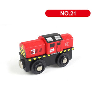 1PC Wooden Magnetic Train Car Locomotive Toy Wood Railway Car Accessories Toys for Kids Gifts Fit Wood New Biro Thomas Tracks