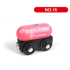 1PC Wooden Magnetic Train Car Locomotive Toy Wood Railway Car Accessories Toys for Kids Gifts Fit Wood New Biro Thomas Tracks