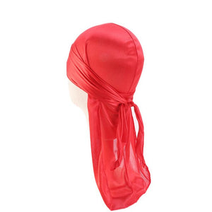 Men's Silky Durags Bandanas Turban hat Wigs Doo Men Satin Durag Biker Headwear Headband Hair Accessories Extra Long Tail Du-Rag