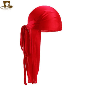 Men's Silky Durags Bandanas Turban hat Wigs Doo Men Satin Durag Biker Headwear Headband Hair Accessories Extra Long Tail Du-Rag
