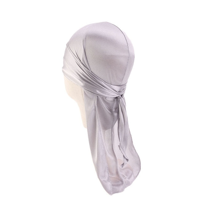 Men's Silky Durags Bandanas Turban hat Wigs Doo Men Satin Durag Biker Headwear Headband Hair Accessories Extra Long Tail Du-Rag