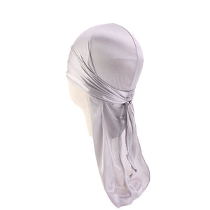 Men's Silky Durags Bandanas Turban hat Wigs Doo Men Satin Durag Biker Headwear Headband Hair Accessories Extra Long Tail Du-Rag
