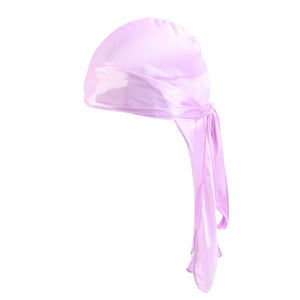 Men's Silky Durags Bandanas Turban hat Wigs Doo Men Satin Durag Biker Headwear Headband Hair Accessories Extra Long Tail Du-Rag