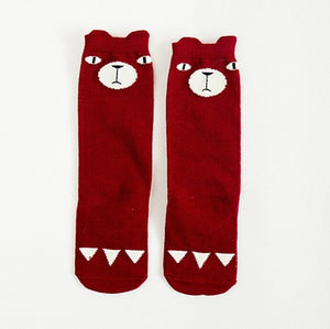 1 Pair Unisex Lovely Cute Cartoon Fox Kids baby Socks Knee Girl Boy Baby Toddler Socks animal infant Soft Cotton Socks Leg Warm