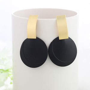 WYBU Summer Style Golden Drop Earrings For Women Geomatric Black Long Hanging Earring Triangle Bts Jewelry Earing bijouterie