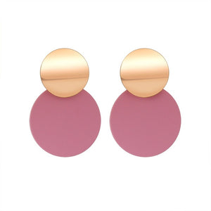 POXAM New Korean Statement Round Earrings For Women Geometric Gold Shell Fluff Dangle Drop Earrings Brincos 2020 Fashion Jewelry