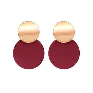 POXAM New Korean Statement Round Earrings For Women Geometric Gold Shell Fluff Dangle Drop Earrings Brincos 2020 Fashion Jewelry