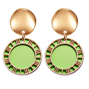 POXAM New Korean Statement Round Earrings For Women Geometric Gold Shell Fluff Dangle Drop Earrings Brincos 2020 Fashion Jewelry