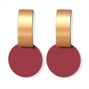 POXAM New Korean Statement Round Earrings For Women Geometric Gold Shell Fluff Dangle Drop Earrings Brincos 2020 Fashion Jewelry