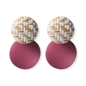 POXAM New Korean Statement Round Earrings For Women Geometric Gold Shell Fluff Dangle Drop Earrings Brincos 2020 Fashion Jewelry