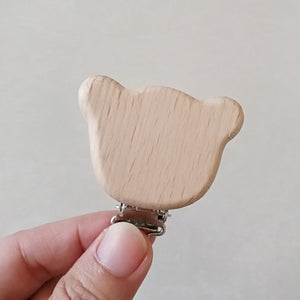 1pc New Arrival Lovely Wooden Pacifier Clip Natural Beech Wood Baby Pacifier Clips Dummy Clips DIY Pacifier Chain Accessory