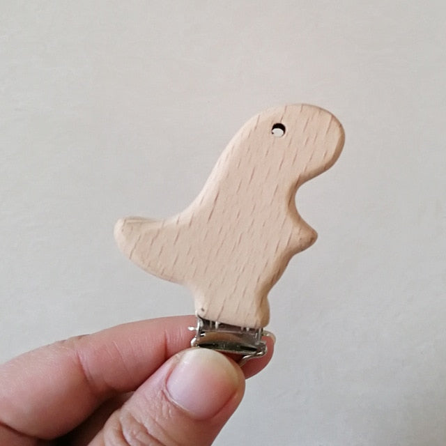 1pc New Arrival Lovely Wooden Pacifier Clip Natural Beech Wood Baby Pacifier Clips Dummy Clips DIY Pacifier Chain Accessory