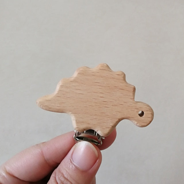1pc New Arrival Lovely Wooden Pacifier Clip Natural Beech Wood Baby Pacifier Clips Dummy Clips DIY Pacifier Chain Accessory