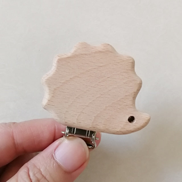 1pc New Arrival Lovely Wooden Pacifier Clip Natural Beech Wood Baby Pacifier Clips Dummy Clips DIY Pacifier Chain Accessory