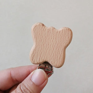 1pc New Arrival Lovely Wooden Pacifier Clip Natural Beech Wood Baby Pacifier Clips Dummy Clips DIY Pacifier Chain Accessory
