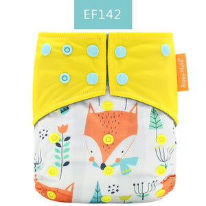 Happy Flute Washable and Reusable Baby Bamboo Charcoal Pocket Cloth Diaper With One Opening Fit 3-15kg Baby