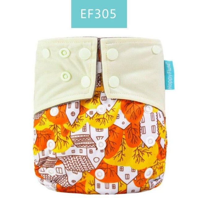 Happy Flute Washable and Reusable Baby Bamboo Charcoal Pocket Cloth Diaper With One Opening Fit 3-15kg Baby