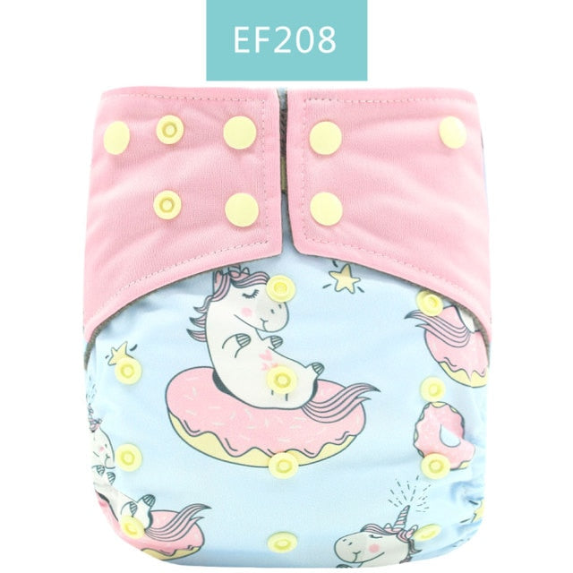 Happy Flute Washable and Reusable Baby Bamboo Charcoal Pocket Cloth Diaper With One Opening Fit 3-15kg Baby