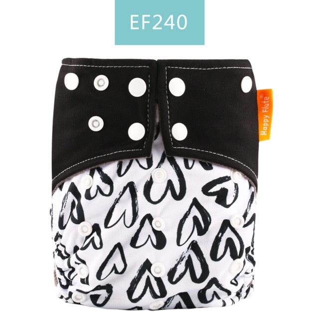 Happy Flute Washable and Reusable Baby Bamboo Charcoal Pocket Cloth Diaper With One Opening Fit 3-15kg Baby