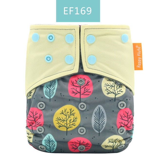 Happy Flute Washable and Reusable Baby Bamboo Charcoal Pocket Cloth Diaper With One Opening Fit 3-15kg Baby
