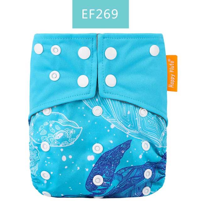Happy Flute Washable and Reusable Baby Bamboo Charcoal Pocket Cloth Diaper With One Opening Fit 3-15kg Baby