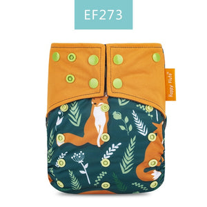 Happy Flute Washable and Reusable Baby Bamboo Charcoal Pocket Cloth Diaper With One Opening Fit 3-15kg Baby