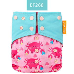 Happy Flute Washable and Reusable Baby Bamboo Charcoal Pocket Cloth Diaper With One Opening Fit 3-15kg Baby