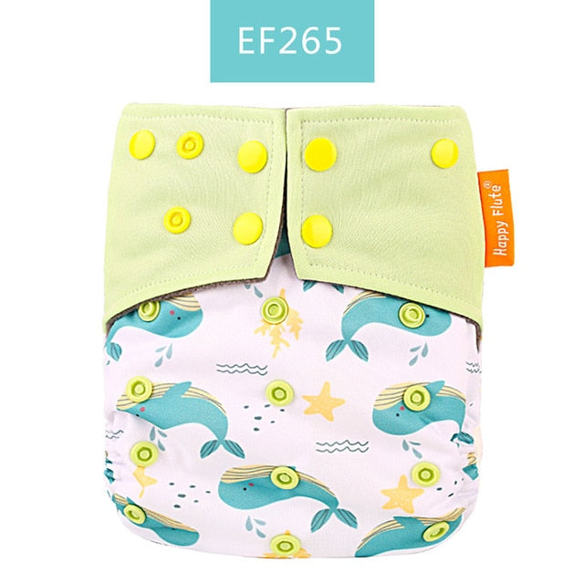 Happy Flute Washable and Reusable Baby Bamboo Charcoal Pocket Cloth Diaper With One Opening Fit 3-15kg Baby
