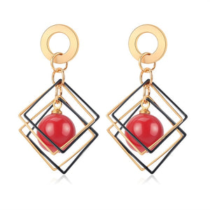 POXAM New Korean Statement Round Earrings For Women Geometric Gold Shell Fluff Dangle Drop Earrings Brincos 2020 Fashion Jewelry