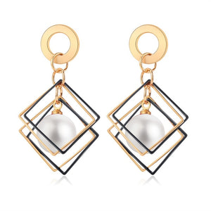 POXAM New Korean Statement Round Earrings For Women Geometric Gold Shell Fluff Dangle Drop Earrings Brincos 2020 Fashion Jewelry