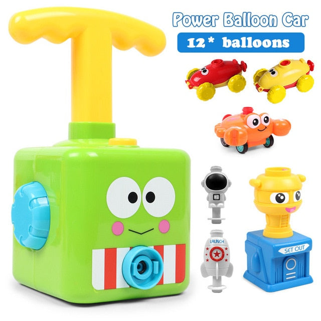 NEW Power Balloon Launch Tower Toy Puzzle Fun Education Inertia Air Power Balloon Car  Science Experimen Toy for Children Gift