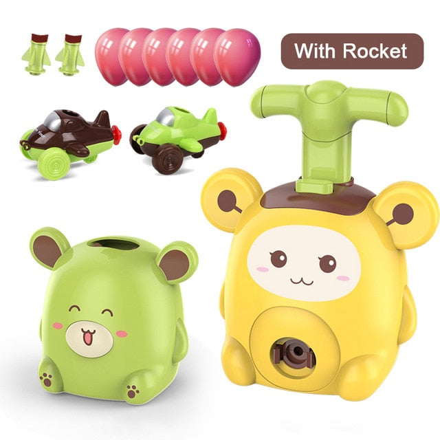 NEW Power Balloon Launch Tower Toy Puzzle Fun Education Inertia Air Power Balloon Car  Science Experimen Toy for Children Gift
