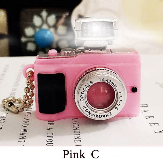 Children Toys Camera with Keychain Mini Simulation Cameras Led Light Flashing Camera for Doll Accessories Kids Birthday Gift