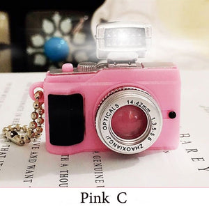 Children Toys Camera with Keychain Mini Simulation Cameras Led Light Flashing Camera for Doll Accessories Kids Birthday Gift