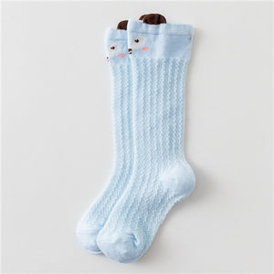 lawadka Baby Girl Socks Toddler Baby Bow Cotton Summer Mesh Baby Knee Socks Newborn Infant Non-slip Long Baby Boys Socks 0-2T