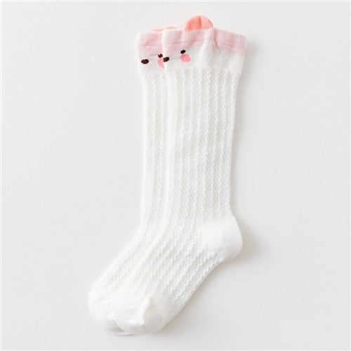 lawadka Baby Girl Socks Toddler Baby Bow Cotton Summer Mesh Baby Knee Socks Newborn Infant Non-slip Long Baby Boys Socks 0-2T